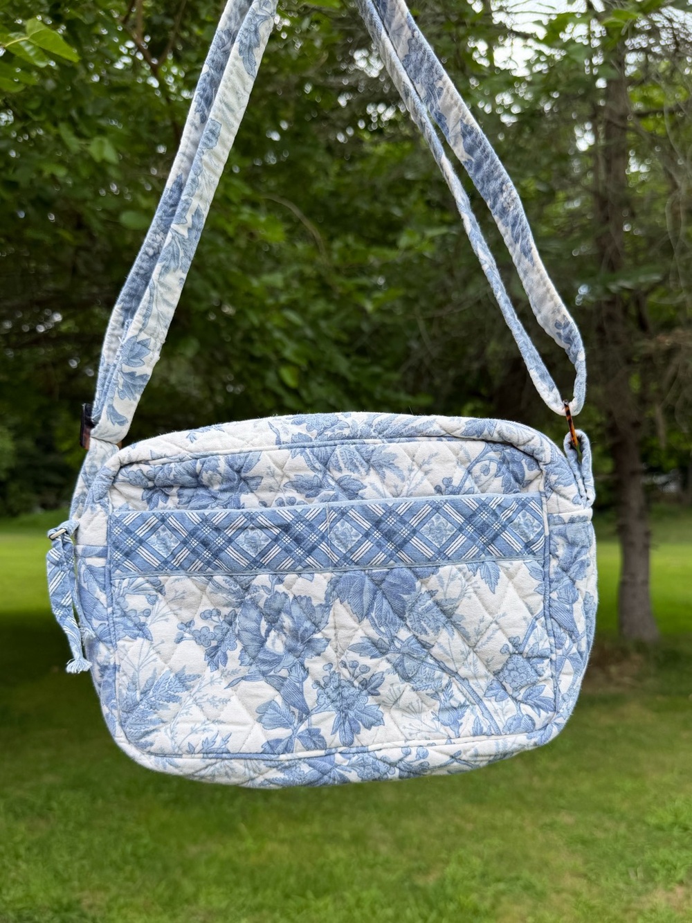 Vera Bradley Blue Toile Swing Bag Crossbody Purse Retired 2001 Vintage